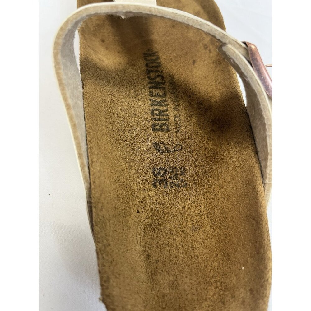Birkenstock Pearl Ivory Women 38 Gizeh Slip On Thongs  Flat Sandal Shoes. 🤍 - Picture 5 of 7